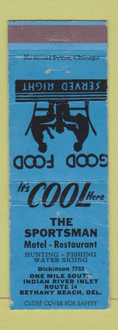 Matchbook Cover - Sportsman Motel Restaurant Bethany Beach DE