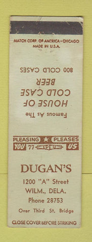 Matchbook Cover - Dugan's Wilmington DE WEAR
