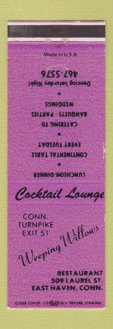 Matchbook Cover - Weeping Willows Restaurant East Haven CT