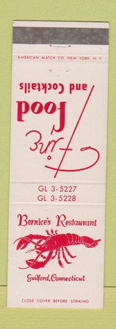 Matchbook Cover - Bernice's Restaurant Guilford CT