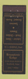 Matchbook Cover - Housantonic Lodge Stratford CT
