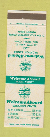 Matchbook Cover - Welcome Aboard Travel Agency Meriden CT New Britain