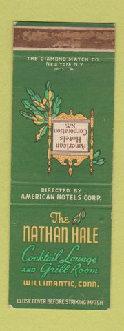 Matchbook Cover - Nathan Hale Hotel Willimantic CT WEAR