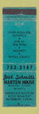 Matchbook Cover - Jack Schmitt's Harten House Waterbury CT