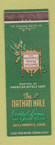 Matchbook Cover - Nathan Hale Hotel Willimantic CT