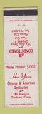 Matchbook Cover - Ho Yuen Chinese Restaurant Danbury CT