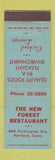 Matchbook Cover - New Forest Restaurant Hartford CT