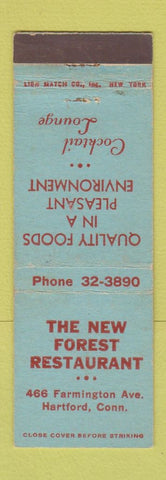 Matchbook Cover - New Forest Restaurant Hartford CT