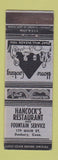Matchbook Cover - Hancock's Restaurant Danbury CT