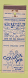 Matchbook Cover - College Inn Milford CT