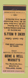 Matchbook Cover - Gene & Nell Wanat's Tolland CT