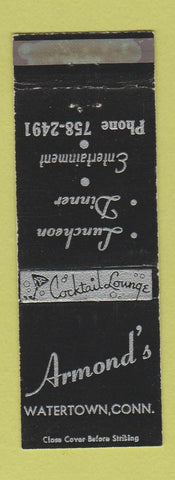 Matchbook Cover - Armond's Restaurant Watertown CT WEAR