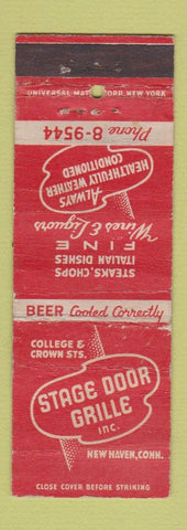 Matchbook Cover - Stage Door Grille New Haven CT WORN