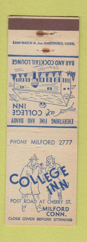 Matchbook Cover - College Inn Milford CT