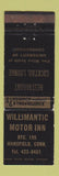 Matchbook Cover - Willimantic Motor Inn Mansfield CT