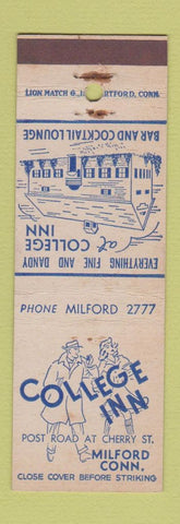 Matchbook Cover - College Inn Milford CT