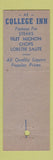 Matchbook Cover - College Inn Milford CT
