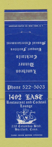 Matchbook Cover - 1492 East Restaurant Hartford CT WEAR