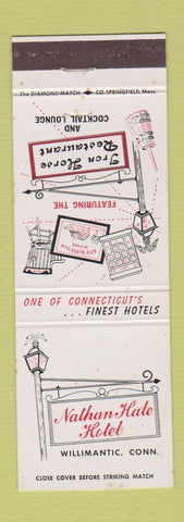 Matchbook Cover - Nathan Hale Hotel Willimantic CT