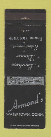 Matchbook Cover - Armond's Restaurant Watertown CT