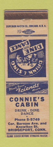 Matchbook Cover - Connie's Cabin Bridgeport CT WEAR