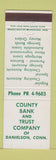 Matchbook Cover - Country Bank and Trust Danielson CT