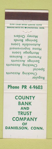 Matchbook Cover - Country Bank and Trust Danielson CT