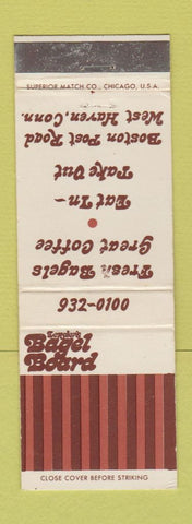 Matchbook Cover - Bagel Board West Haven CT