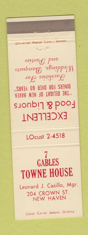 Matchbook Cover - 7 Gables Towne House New Haven CT