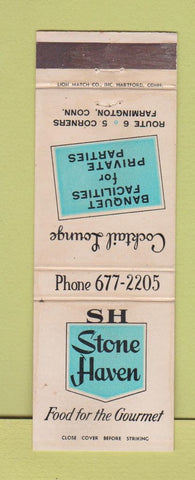 Matchbook Cover - Stone Haven Restaurant Farmington CT WEAR