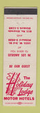Matchbook Cover - Holiday Lodge Motor Hotels Los Angeles CA