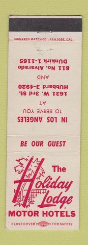 Matchbook Cover - Holiday Lodge Motor Hotels Los Angeles CA