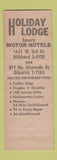 Matchbook Cover - Holiday Lodge Motor Hotels Los Angeles CA