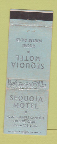 Matchbook Cover - Sequoia Motel Fresno CA TEAL WEAR