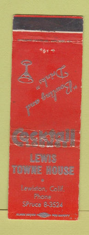 Matchbook Cover - Lewis Towne House Lewiston CA WEAR