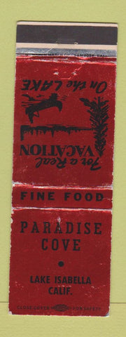 Matchbook Cover - Paradise Cove Lake Isabella CA WEAR