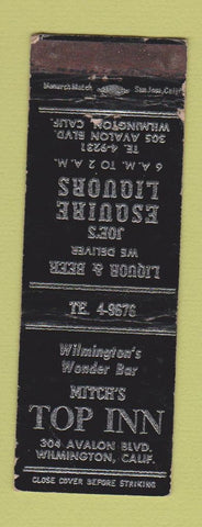 Matchbook Cover - Top's Inn Esquire Liquor Wilmington CA WORN