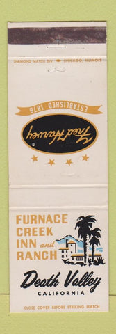 Matchbook Cover - Furnace Creek Inn Ranch Death Valley CA Fred Harvey