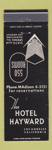 Matchbook Cover - Hotel Hayward CA WEAR