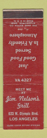 Matchbook Cover - Jim Nelson's Grill Los Angeles CA