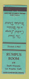 Matchbook Cover - Rumpus Room Los Angeles CA