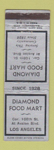 Matchbook Cover - Diamond Food Mart Grocery Los Angeles CA