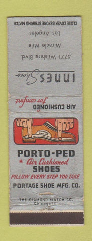 Matchbook Cover - Innes Shoes Porto Ped Los Angeles CA WEAR