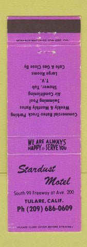 Matchbook Cover - Stardust Motel Tulare CA