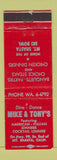 Matchbook Cover - Mike & Tony's Restaurant Italian Mount Shasta CA #1