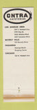 Matchbook Cover - Ontra Cafeteria Chicago Beverly Hills Pasadena Los Angeles CA