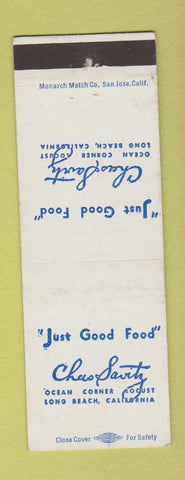 Matchbook Cover - Chas Savitz Restaurant Long Beach CA