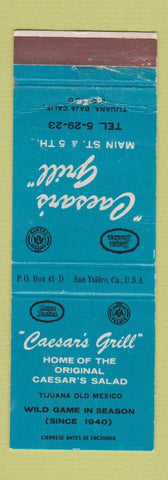 Matchbook Cover - Caesar's Grill Tijuana Baja CA Carta Blanca Tecate Beer WEAR