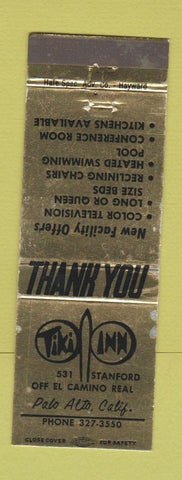 Matchbook Cover - Tiki Inn Palo Alto CA WEAR