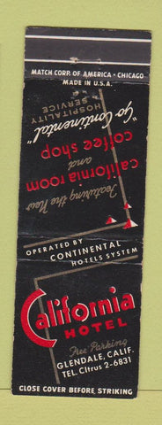 Matchbook Cover - California Hotel Glendale CA
